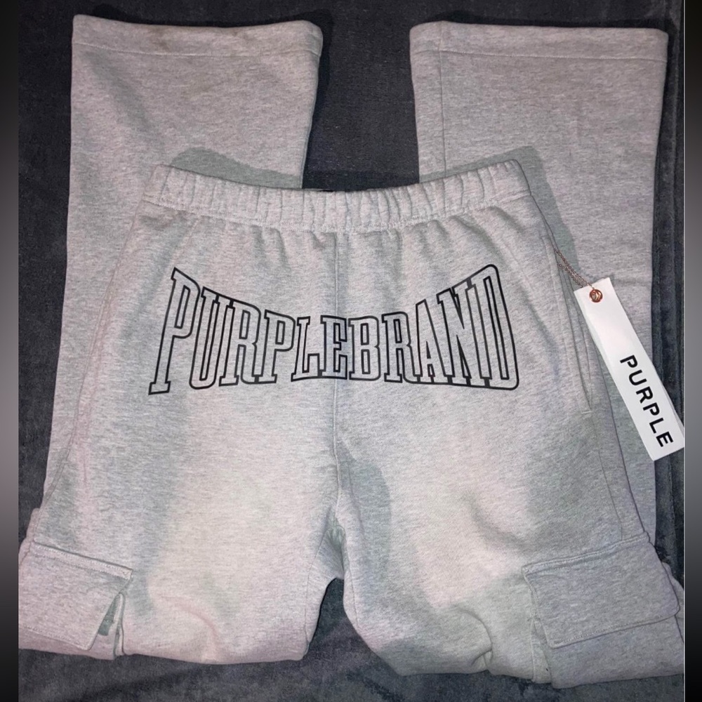 Flared purple brand sweats